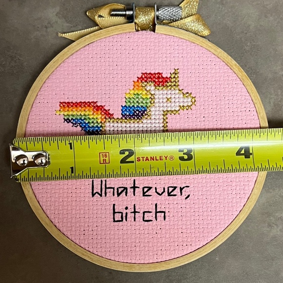 Funny Unicorn Cross Stitch “Whatever B*’ - Picture 9 of 9